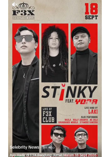 Info Terkini: Grup Band Stinky Siap Guncang Panggung F3X Club Bandung Jumat Malam Ini yang Harus Anda Ketahui